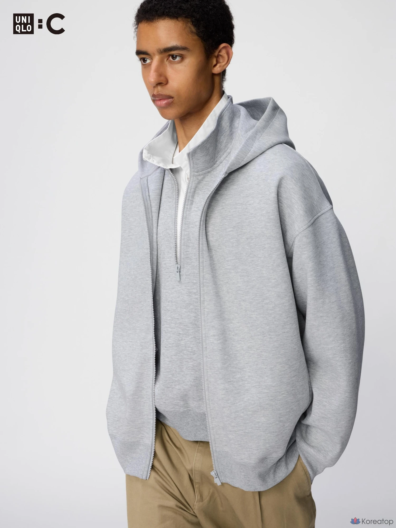 Парка на молнии Uniqlo Sweat Oversized Full-Zip Parka