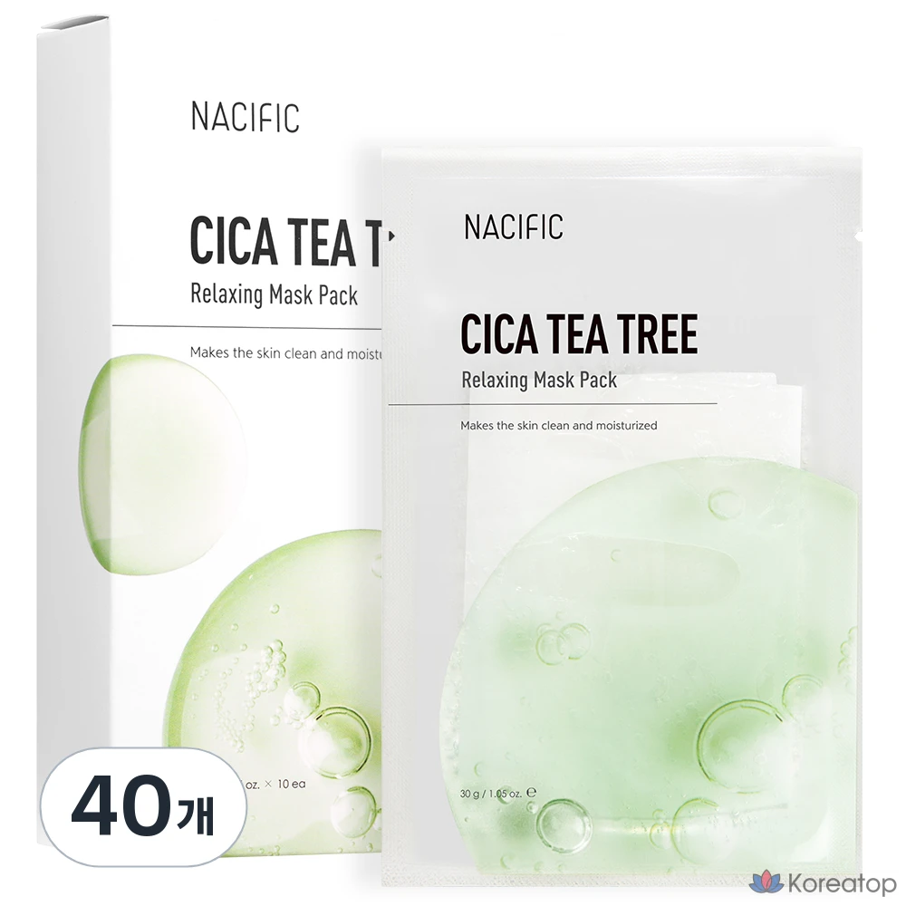 Расслабляющая маска для лица NACIFIC Cica с маслом чайного дерева, 30 г, 1 упаковка, 40 штук.