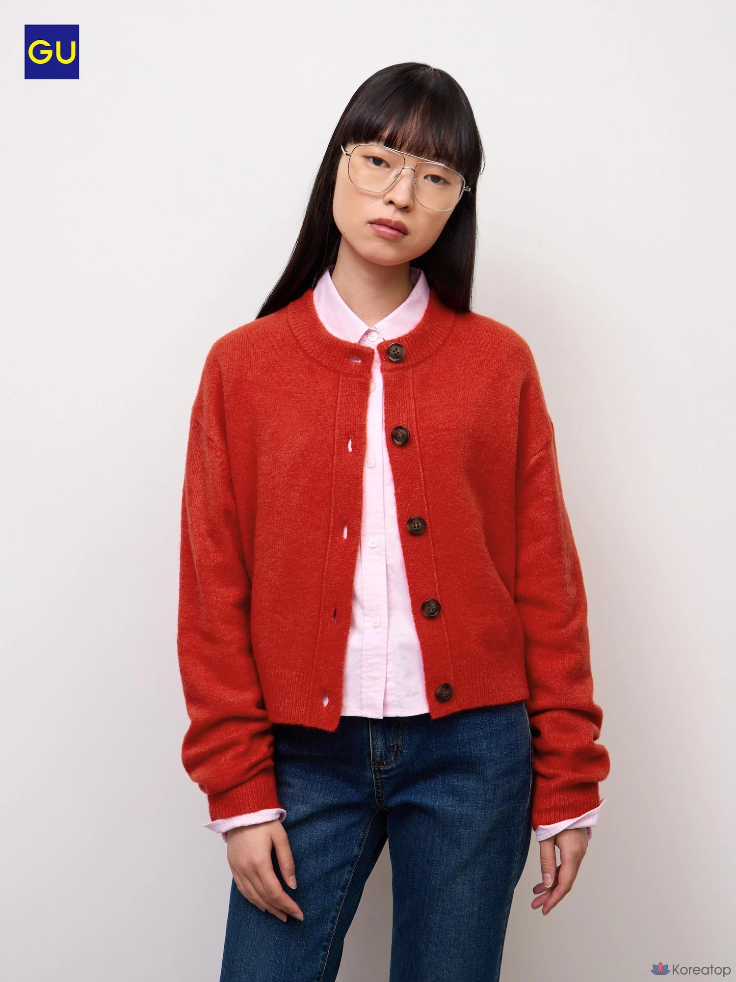 Кардиган Uniqlo Puffy Touch Knit Crew Neck