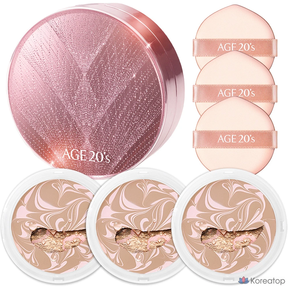 Эссенция Essence Cover Pact Case (издание «Twinkle Edition») для лицевой стороны, 20 лет, + сменный блок, 3 шт., розово-бежевый, № 21, 1 шт.