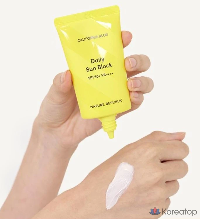 Солнцезащитный крем Nature Republic California Aloe Daily Sunblock SPF50+ PA++++, 57 мл, 1 шт.