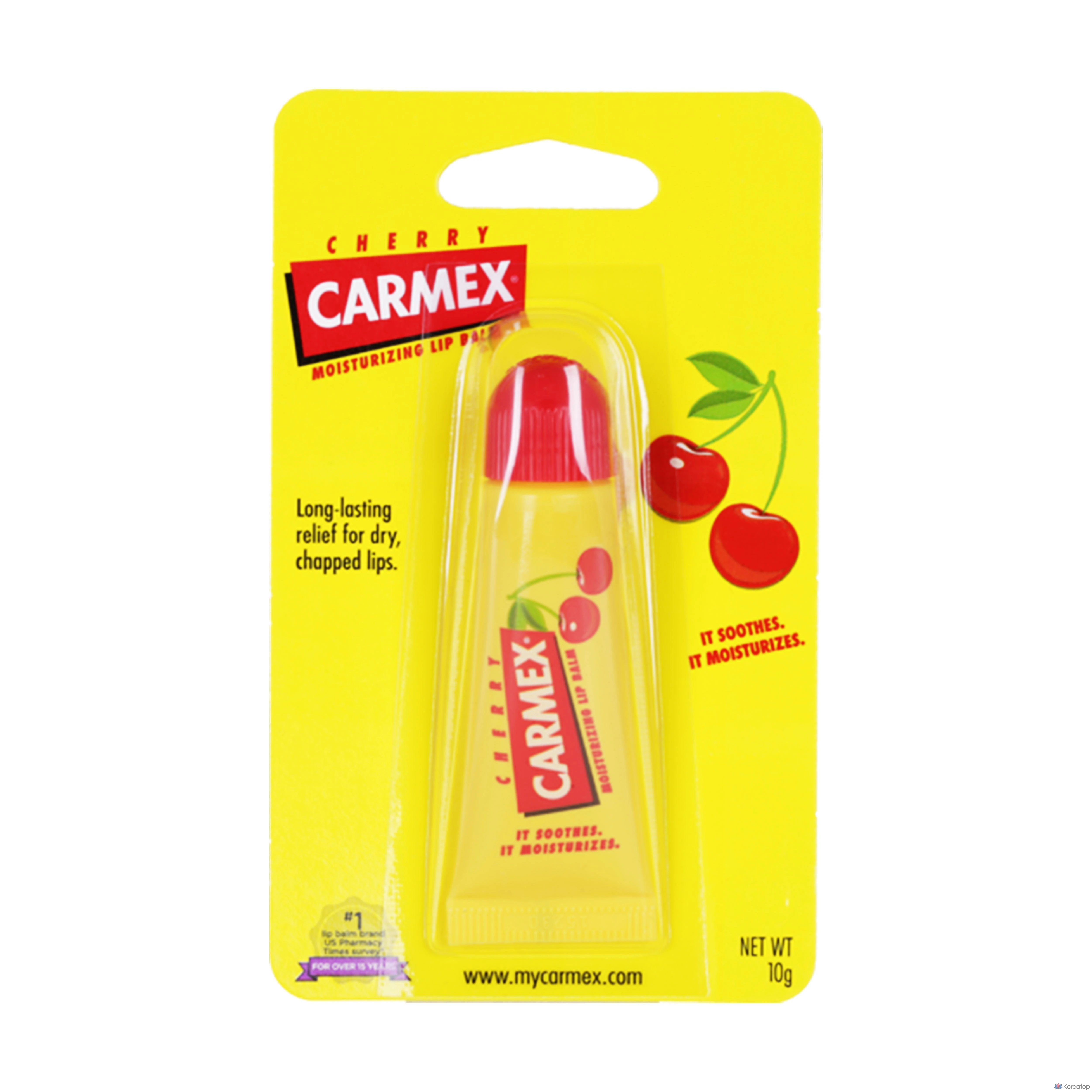 Увлажняющий бальзам для губ Carmex в тюбике, вишневый цвет, 10 г, 1 шт.