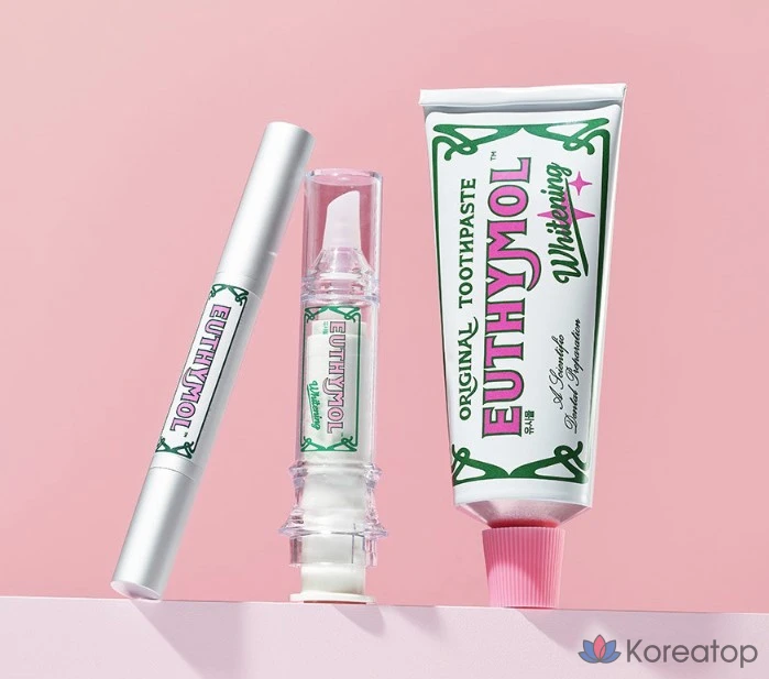Зубная паста Euthymol Whitening Portable, 40 г, набор с зубной щеткой, 1 шт.