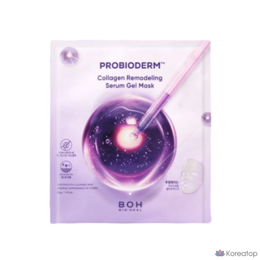 Гелевая маска-сыворотка Biohealbo Probioderm Collagen Remodeling Serum Gel Mask, 5+1 листов, 1 упаковка, 10 штук