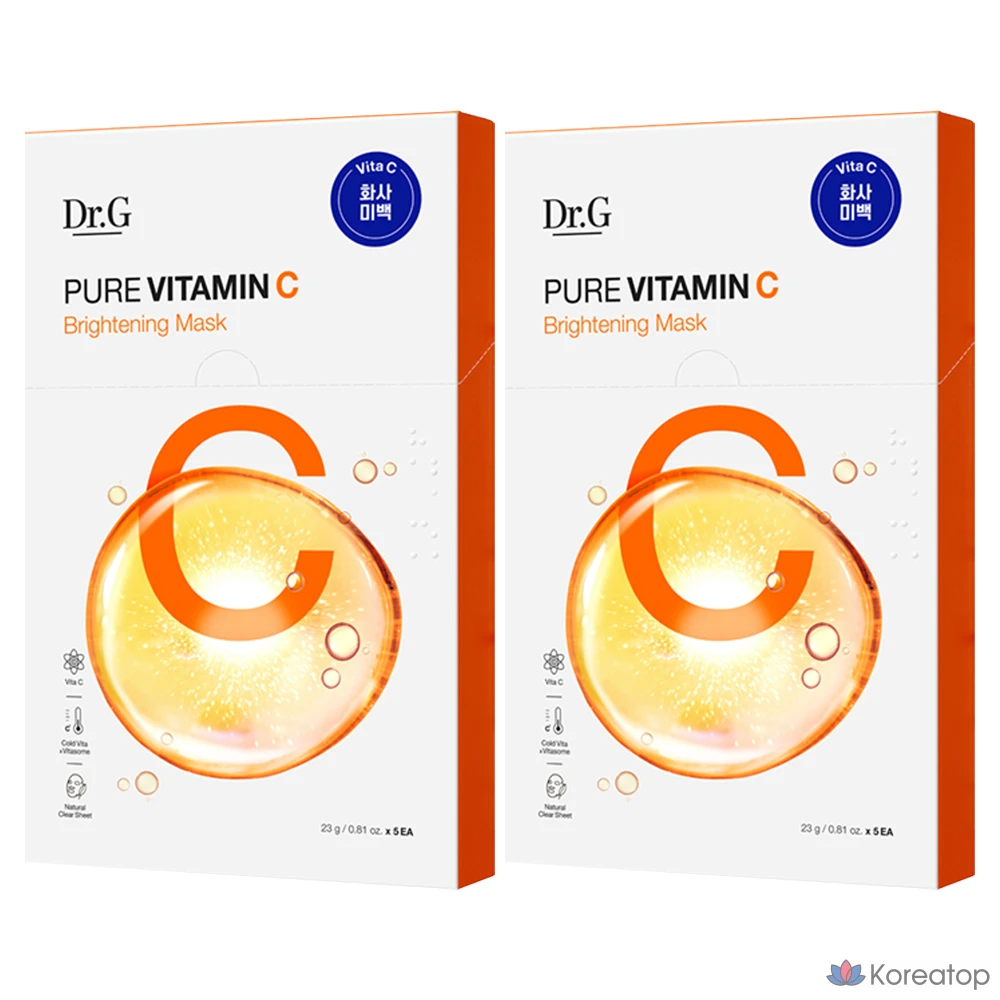 Набор осветляющих масок Dr.G Pure Vitamin C, 5 штук, 2 упаковки