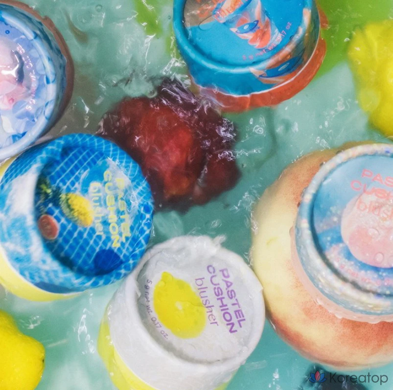 Румяна-кушон The Face Shop ACID Pastel, 5 г, оттенок Glittery Peach, 1 шт., фото 6