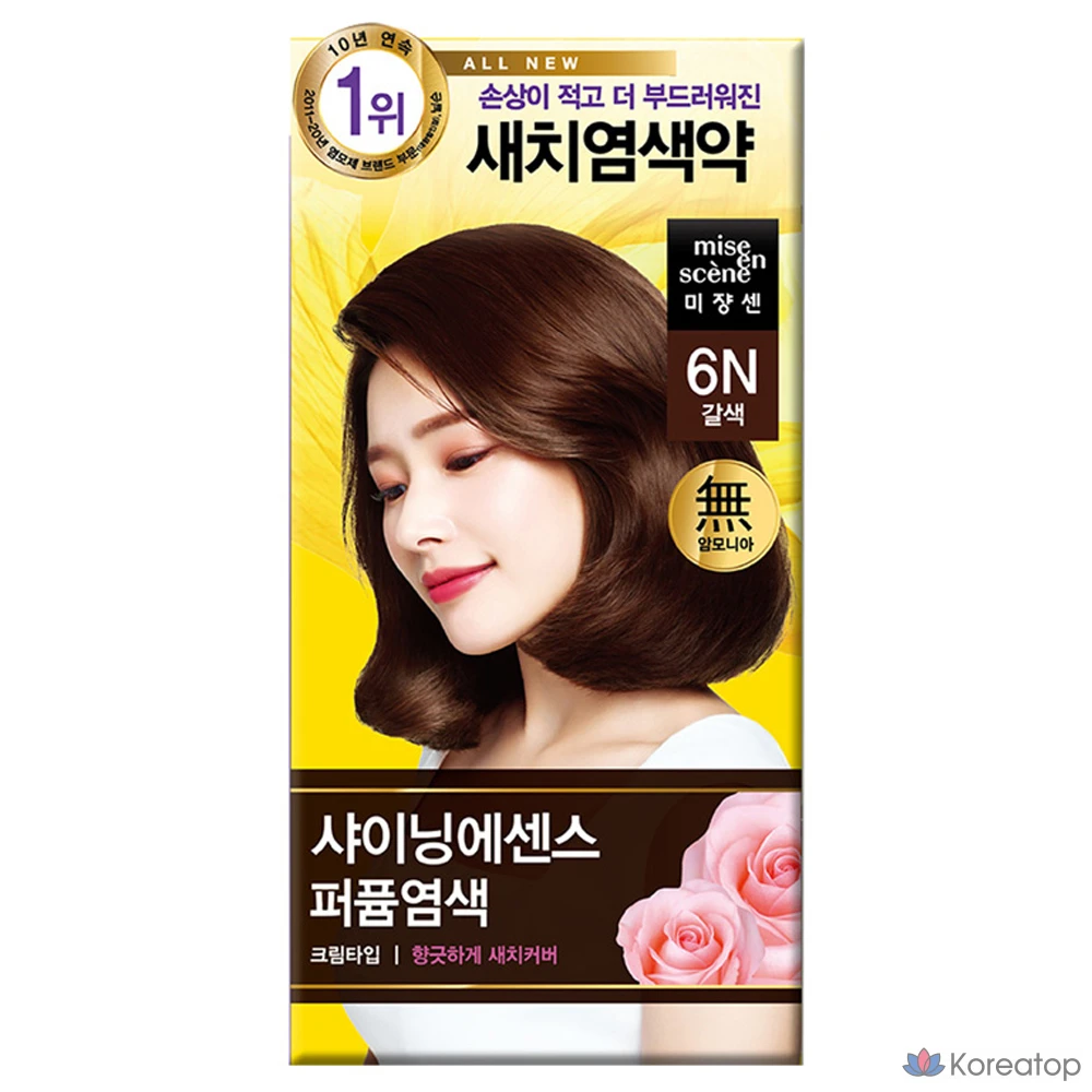 Mise en Scene All New Shining Essence Perfume Hair Dye, 6N Brown, 1 шт.