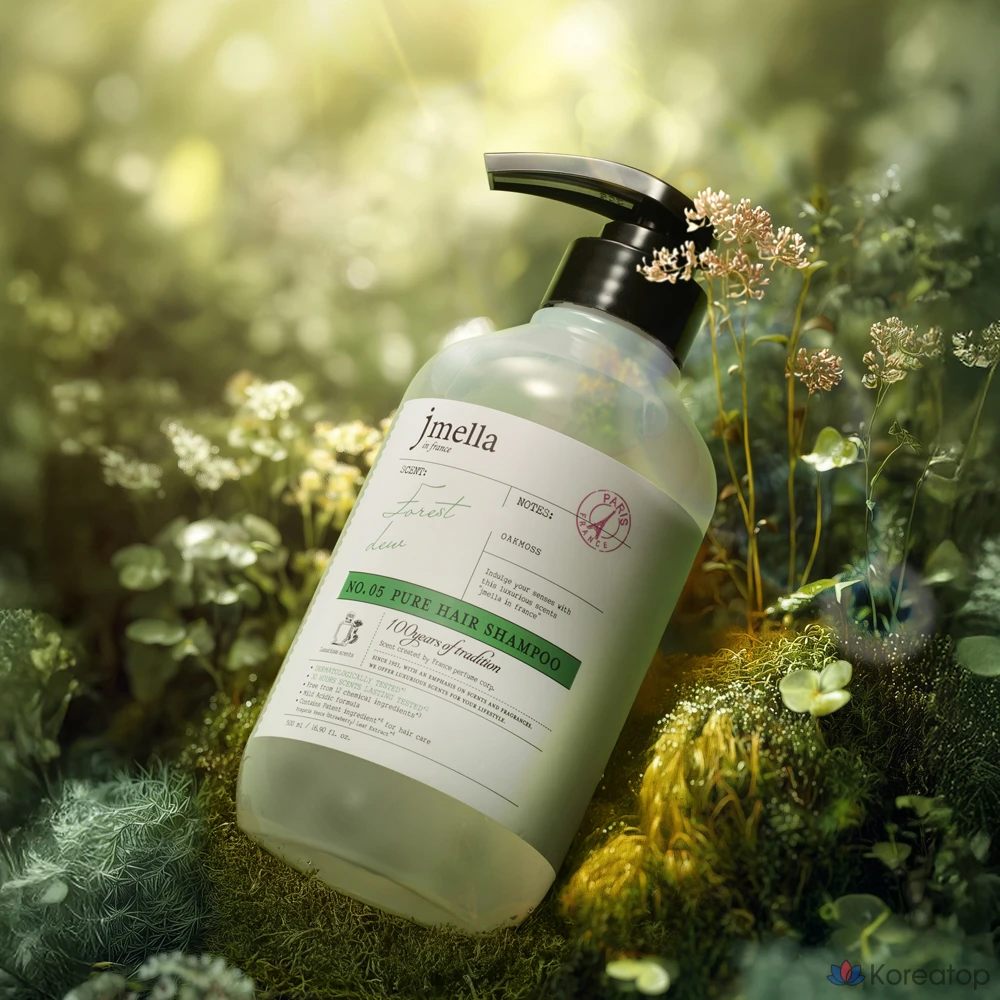 Парфюмированный шампунь для волос Jmella Pure Forest Dew с ароматом зелёных трав, 500 мл, 1 шт.
