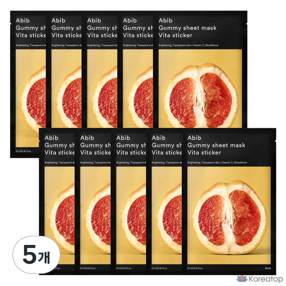 Набор наклеек для маски Abib Gum Sticker Sheet Mask Vita Sticker, 27 мл, 10 штук, 5 штук