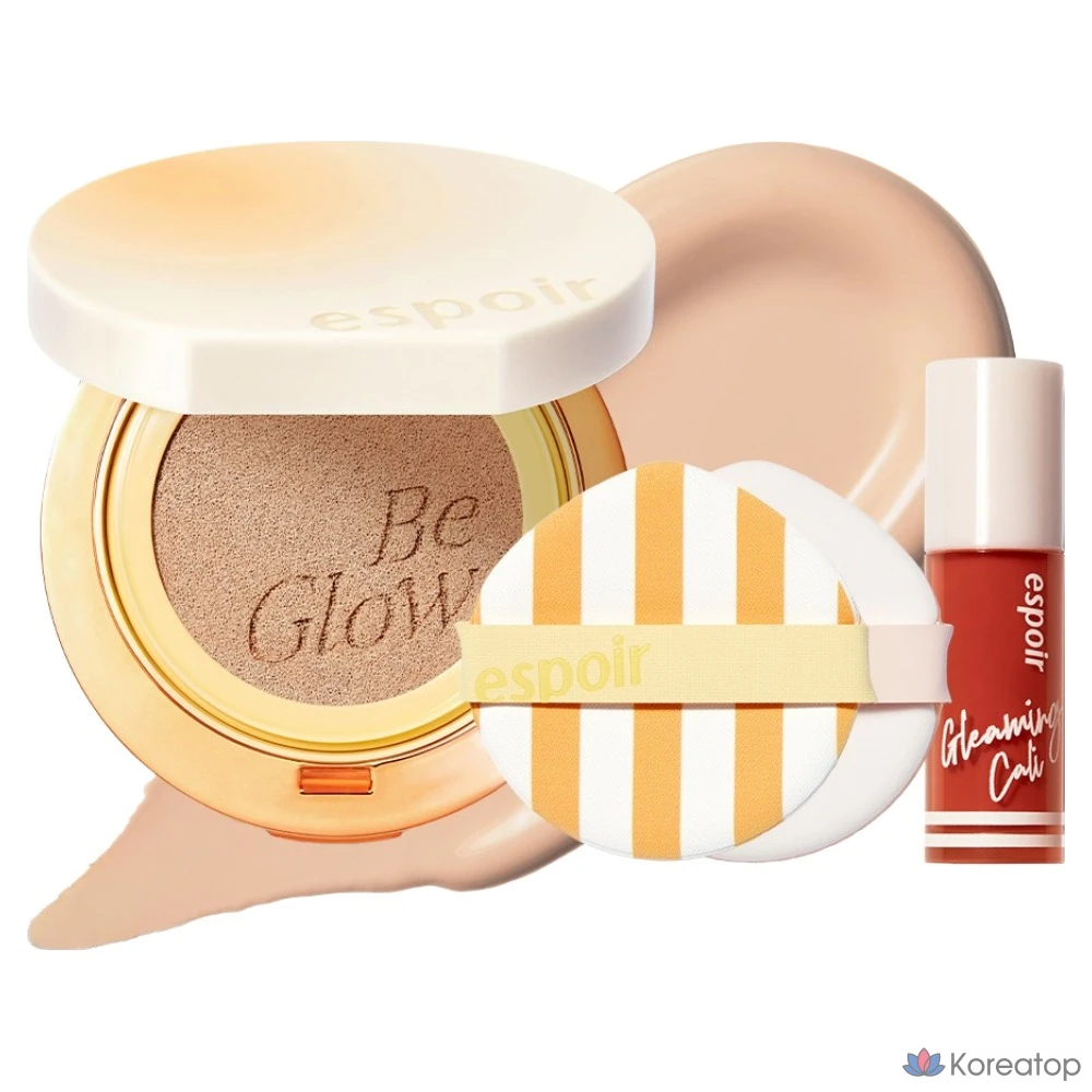Espoir Biglow Volume Cushion Foundation 13 г SPF42 PA+++ + спонж Puff 2p + тинт для губ 2 г Gleeming Cali Edition, 22 Petals, 1 шт.