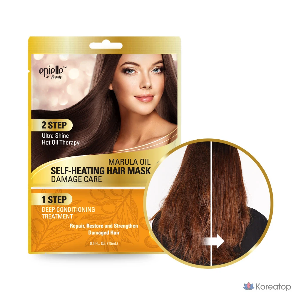 Паровая самонагревающаяся двухступенчатая маска для волос Epielle для ухода за поврежденными волосами, 5 штук, 15 мл, фото 4