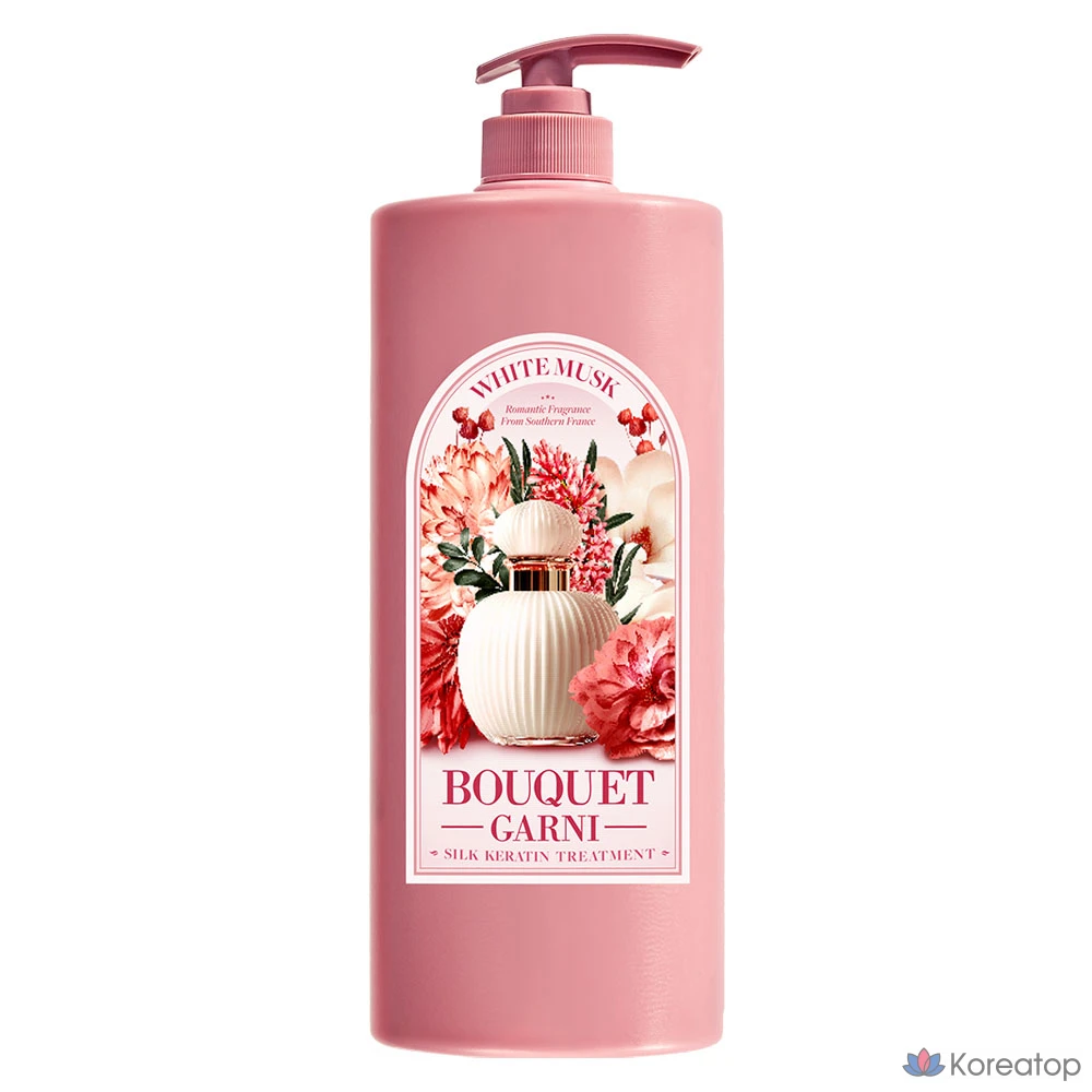 Средство для кератинового лечения Bouquet Garni Silk Keratin Treatment White Musk, 1,5 л, 1 флакон.