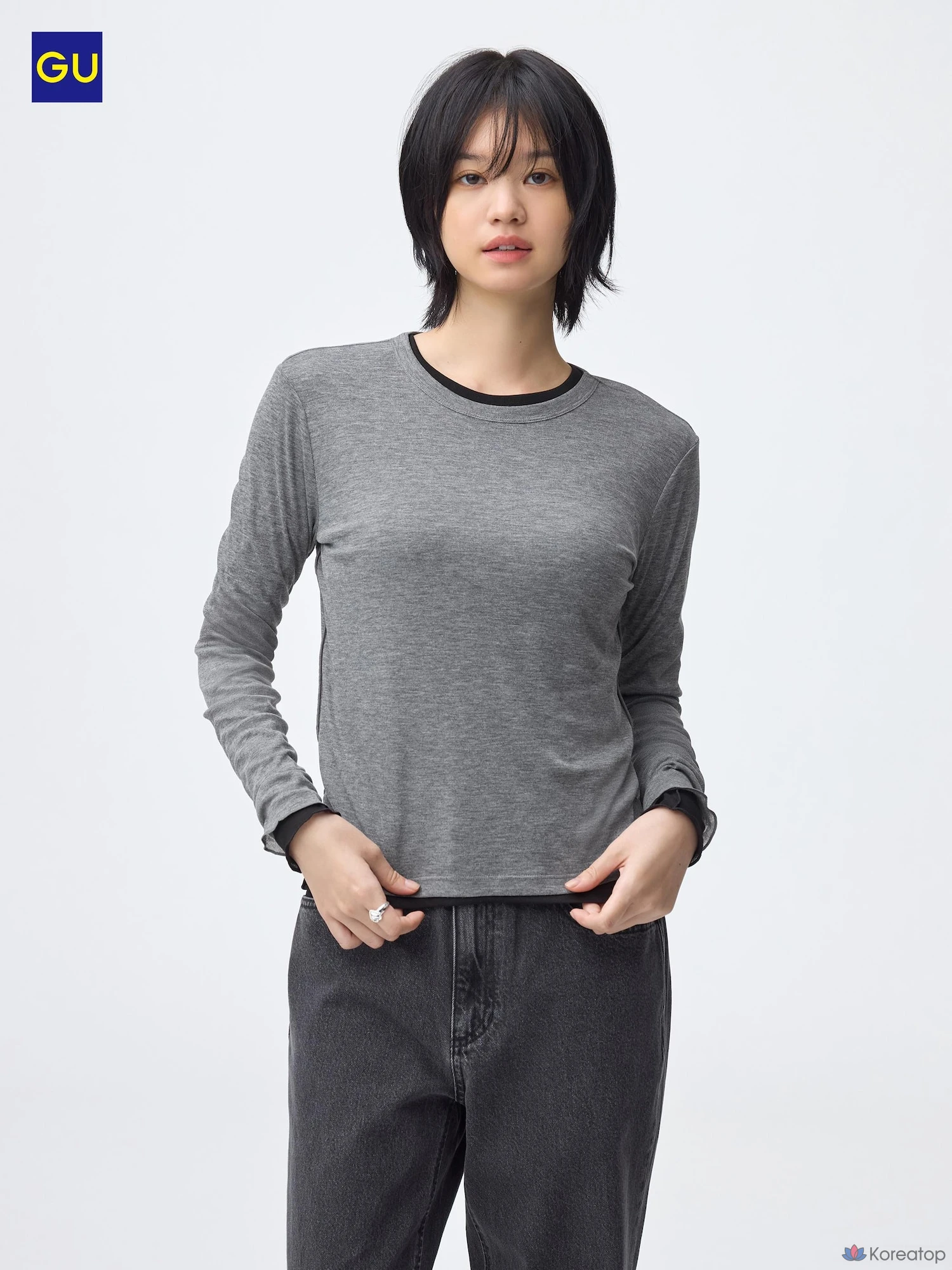 Футболка Uniqlo Soft Sheer Crew Neck T-Shirt Long Sleeve