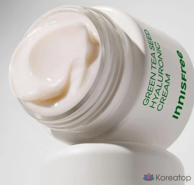 Увлажняющий крем Innisfree с экстрактом зеленого чая и гиалуроновой кислотой, 50 мл, 1 шт.