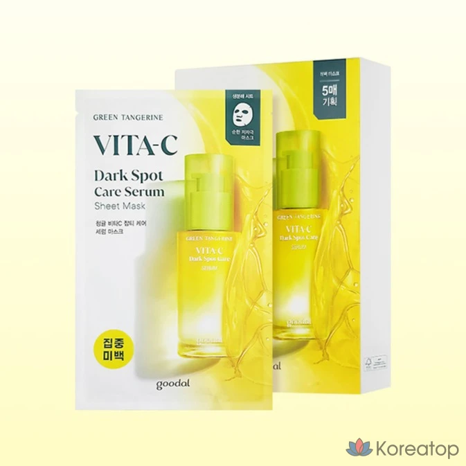 Тканевая маска для лица Goodal Green Tangerine Vita C Dark Spot Serum Mask, 15 шт., фото 2