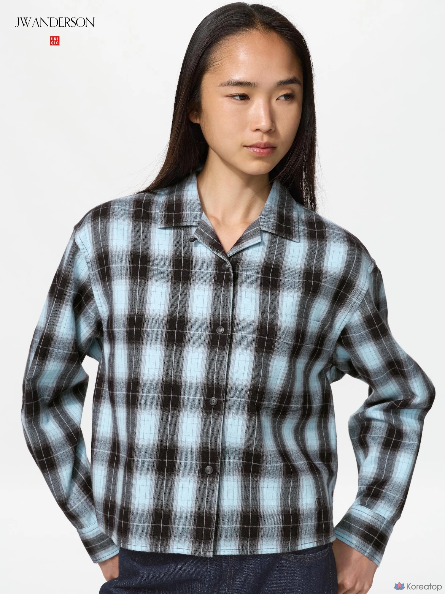 Рубашка Uniqlo Flannel Boxy Shirt (Check) A, в клетку