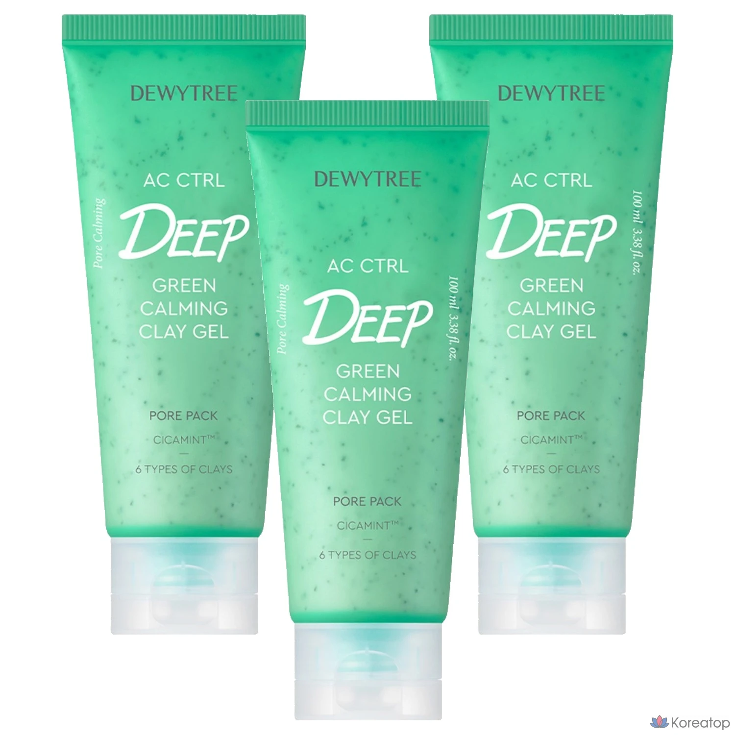Гель-маска для очищения пор Dewtree AC Control Deep Green Calming Clay Gel Pore Pack, 100 мл, 1 упаковка, 3 штуки