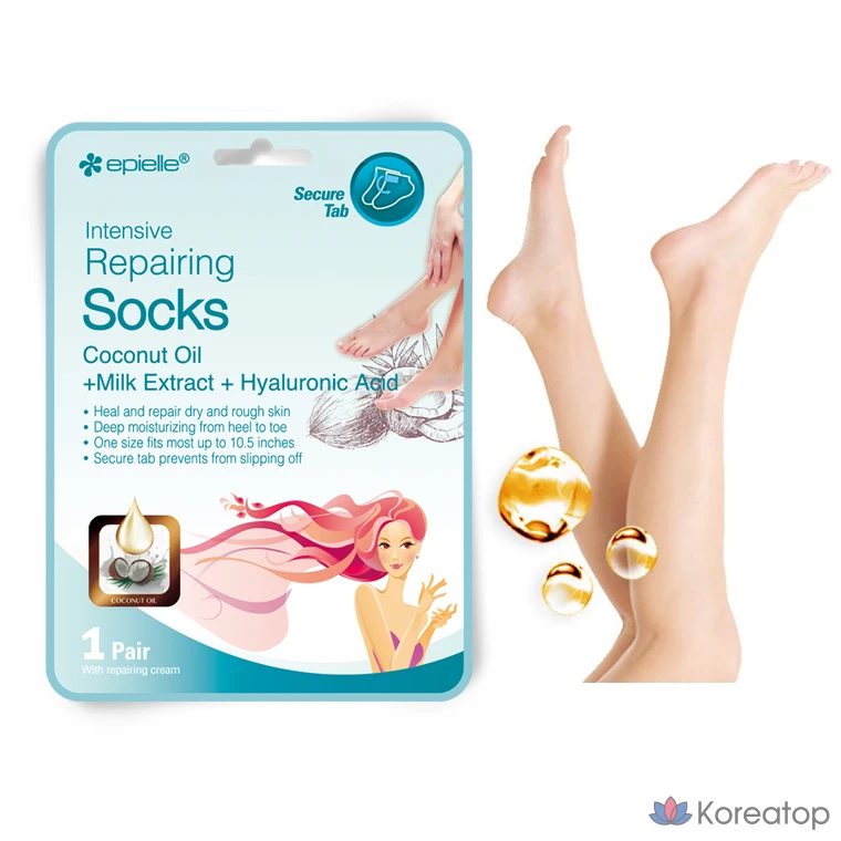 Интенсивная восстанавливающая кокосовая маска для ног Epielle, 1 упаковка, 24 штуки, 16 г, фото 4