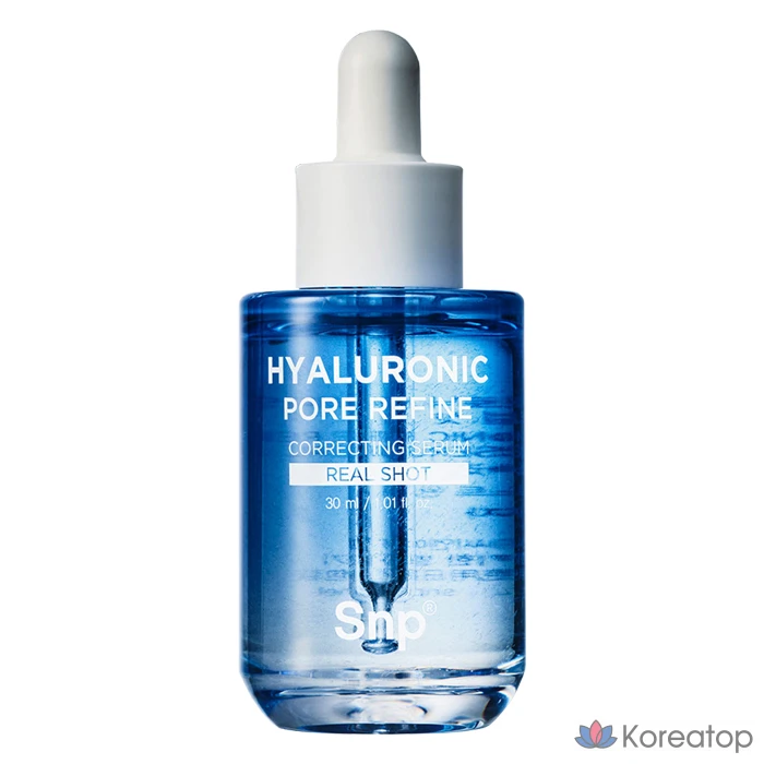 Сыворотка для сужения пор SNP Hyaluronic Spicule Pore Refining Correcting Serum Real Shot, 30 мл, 1 шт.