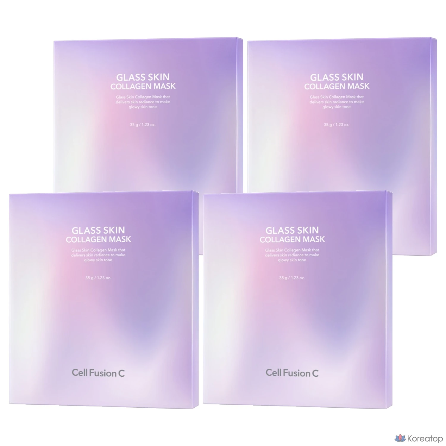 Коллагеновые маски Cellfusion C Glass Skin, 4 штуки в упаковке