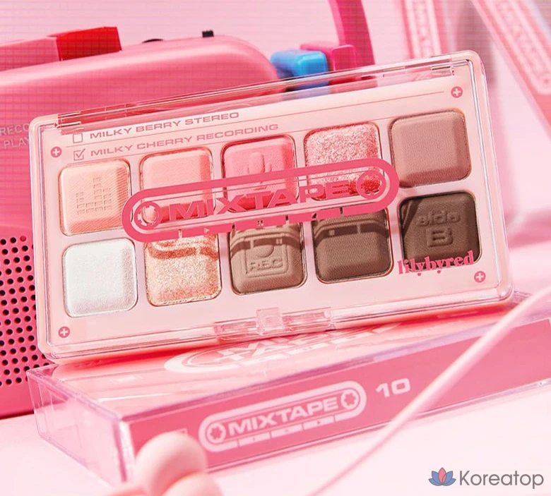 Палитра теней для век Lilybyred Mood Keyboard Eye Palette, 10 записей Milky Cherry Recordings, 1 шт., фото 2