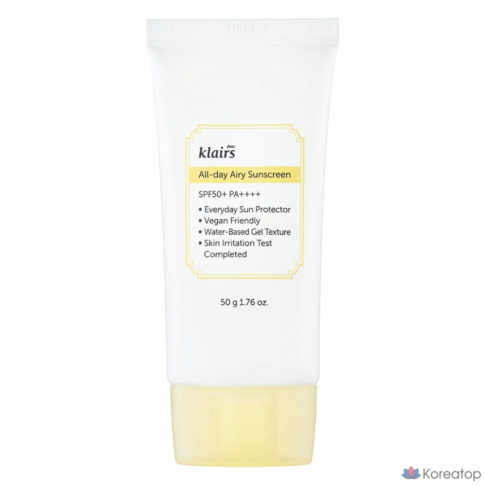 Солнцезащитный крем Dear, Klairs All Day Airy SPF50+ PA++++, 50 г, 1 шт.