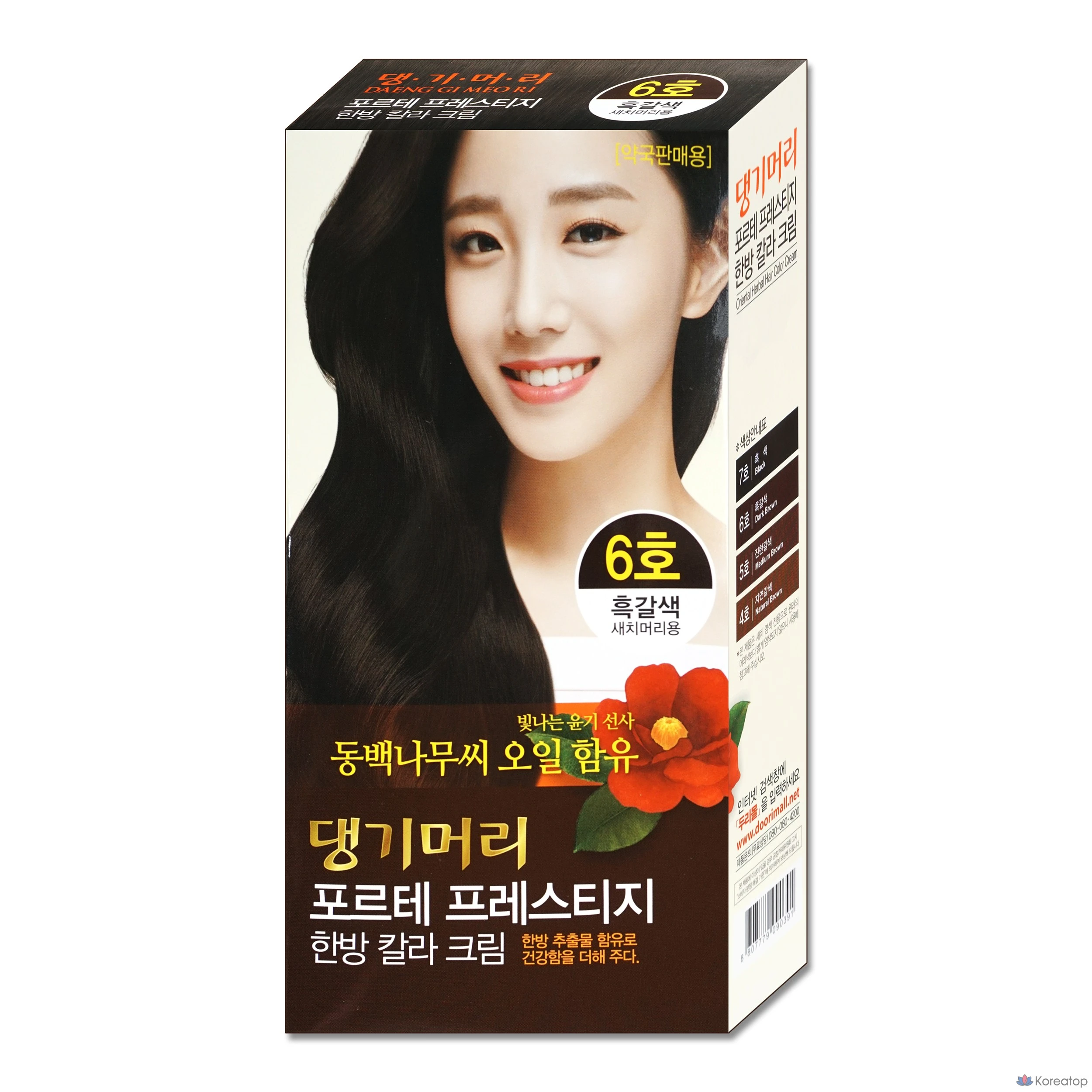 Daenggi Meori Forte Prestige One-Piece Color Cream Dye for Gray Hair No. 6, Black Brown, 1 ea.