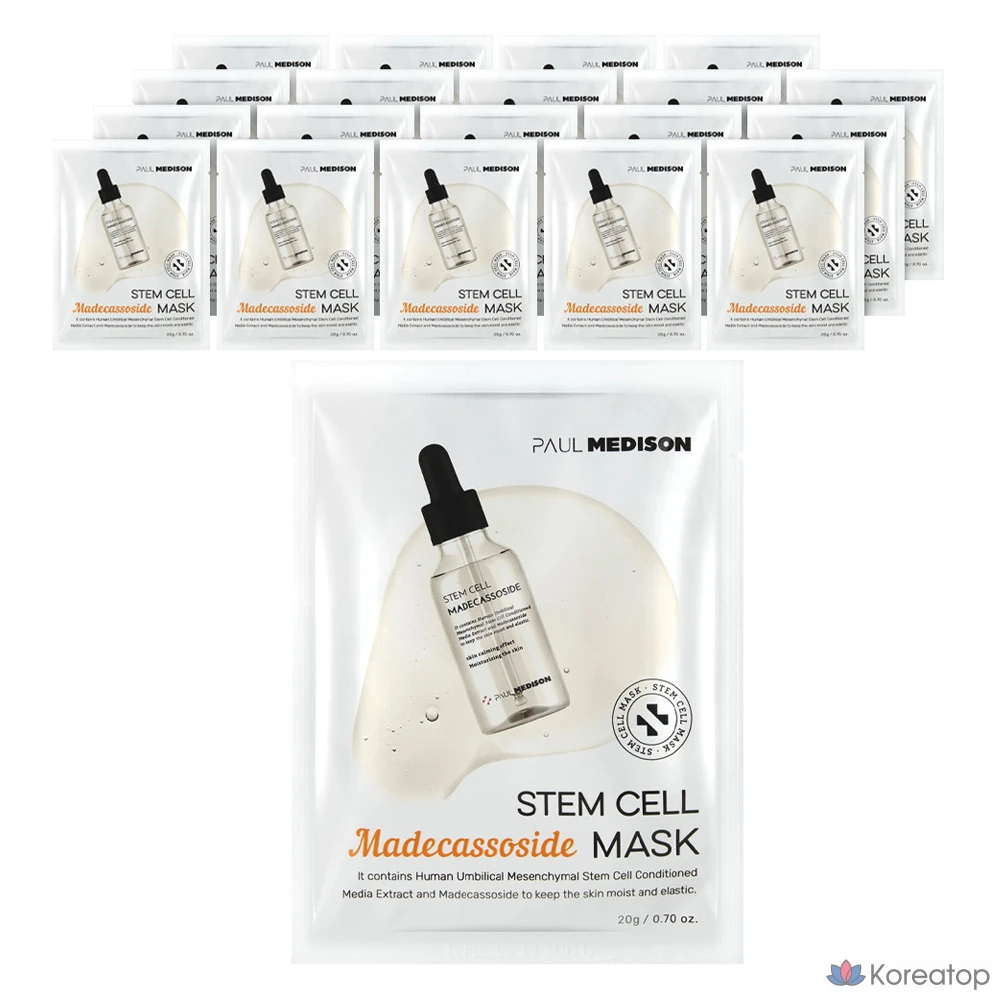 Маска PAUL MEDISON Stem Cell Madecassoside, 20 штук, 1 упаковка.