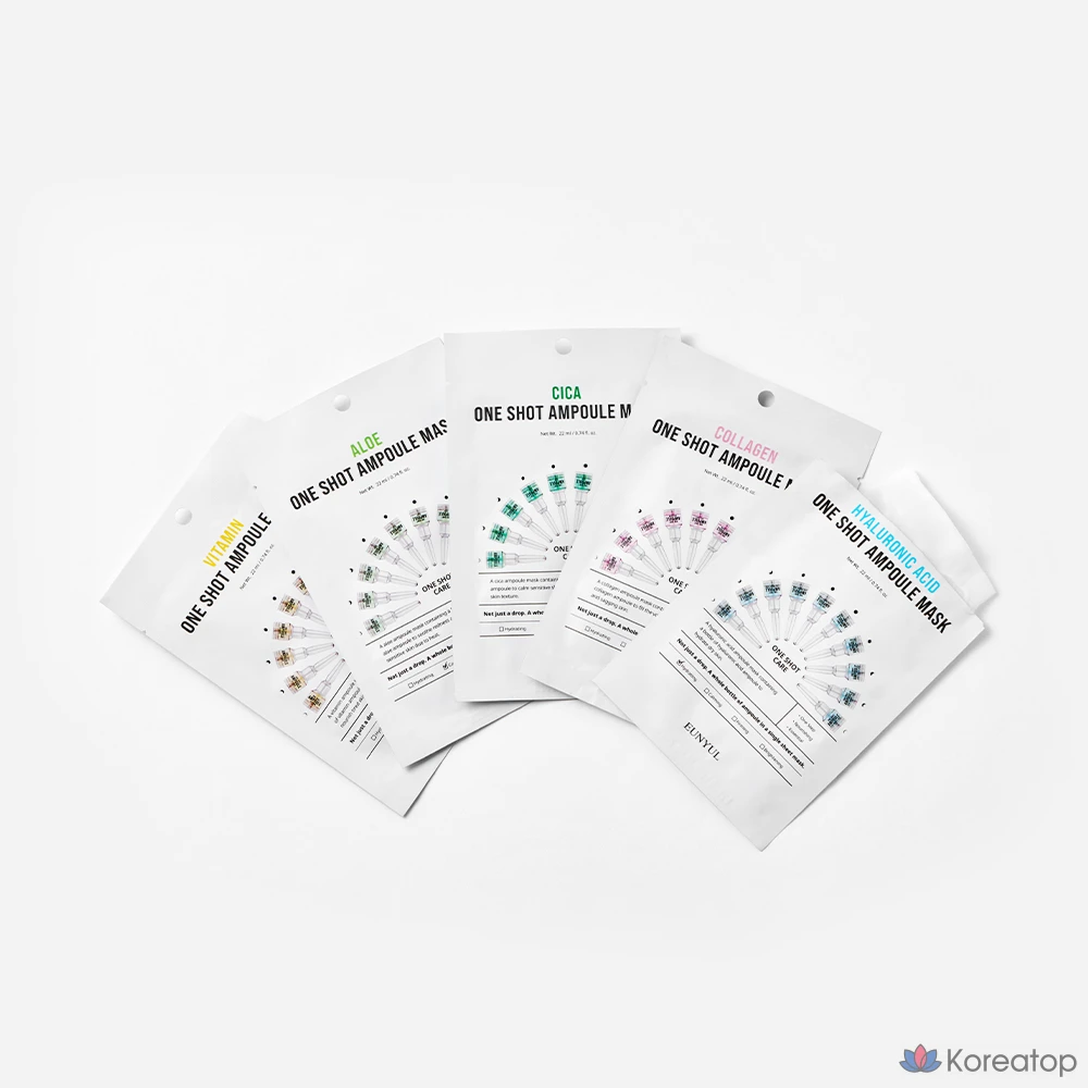Набор ампульных масок Eunyul One Shot, 5 видов, 50 штук, 1 штука., фото 2