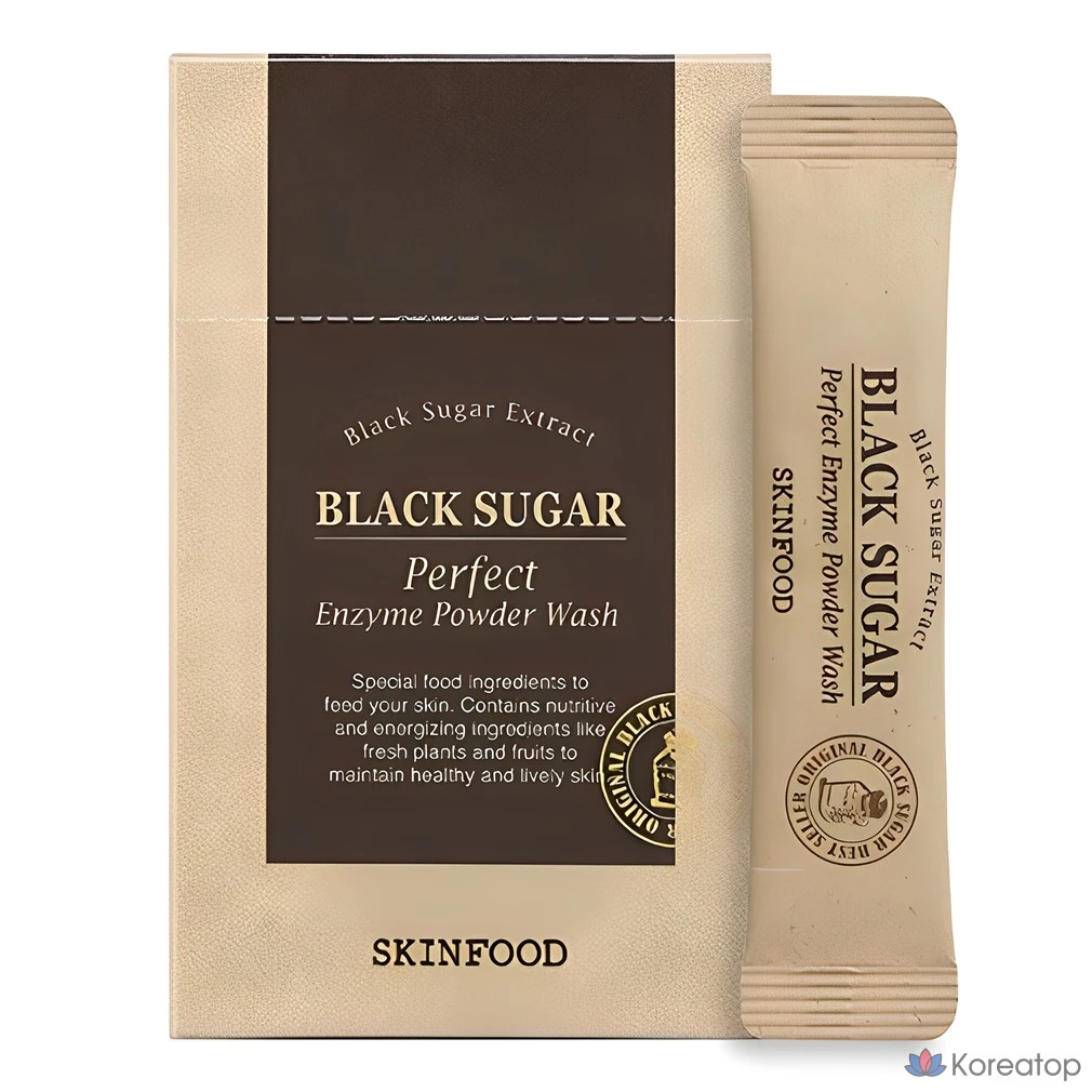 Skinfood Black Sugar Perfect Enzyme Powder Wash, 30 пенсов, 36 г, 1 шт.
