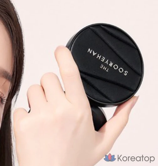 Тональный крем-кушон Sooryehan The Black Tension Fit Mesh Cushion Foundation, 13 г, № 23, 1 шт., фото 5