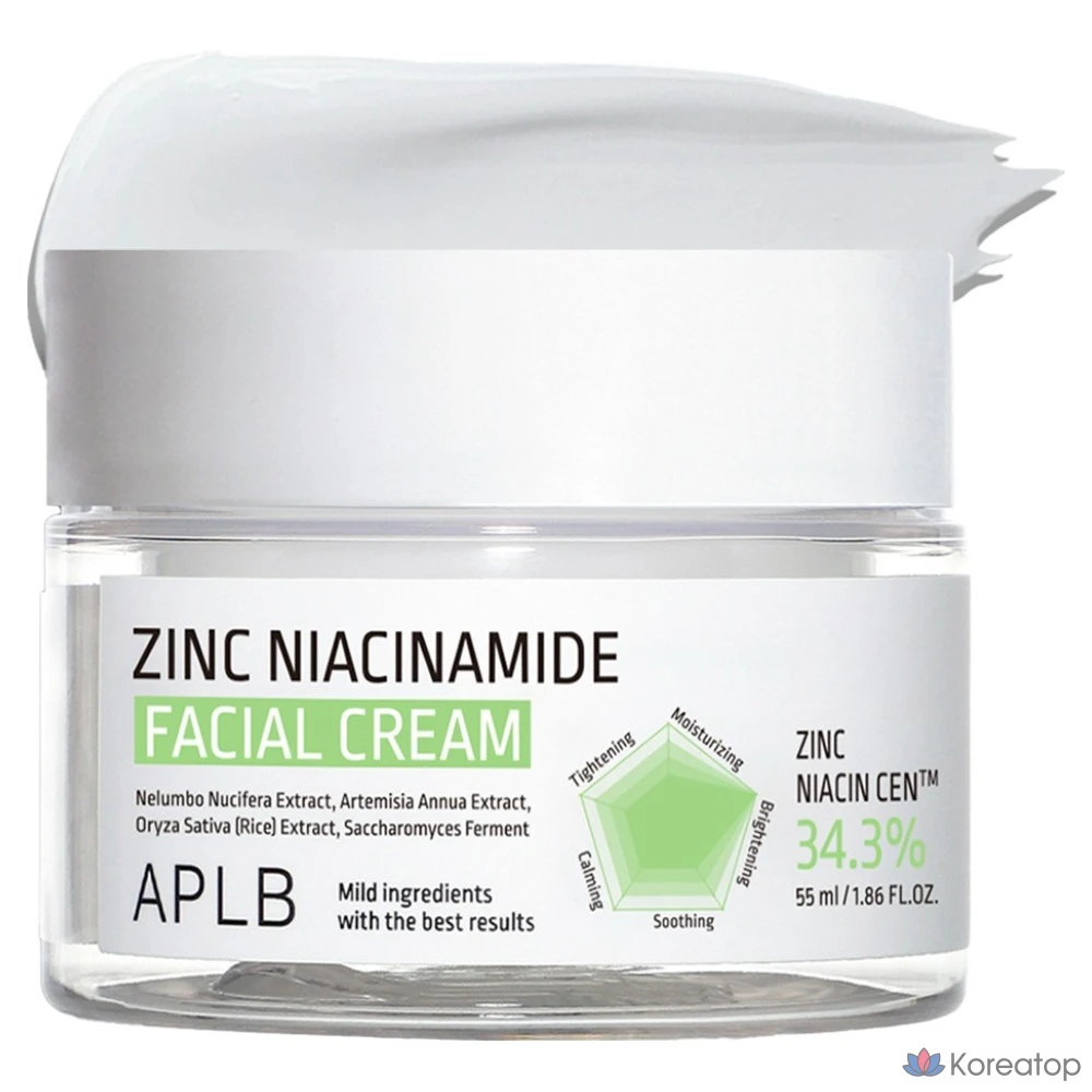 Крем для лица APLB с цинком и ниацинамидом, 55 мл, 1 шт.