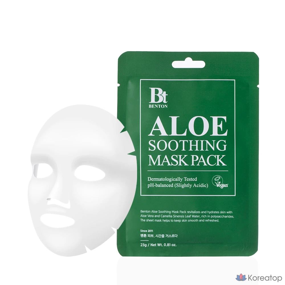 Успокаивающая маска для лица Benton с алоэ вера, 23 г, 1 упаковка.