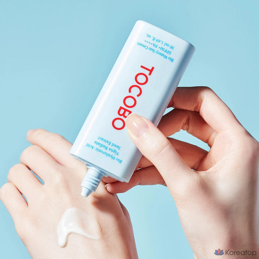 Набор из 2 успокаивающих солнцезащитных средств Tokobo Bio Watery Sunscreen 50 мл и Cica Calming Sun Serum 10 мл, SPF50+ PA++++., фото 6