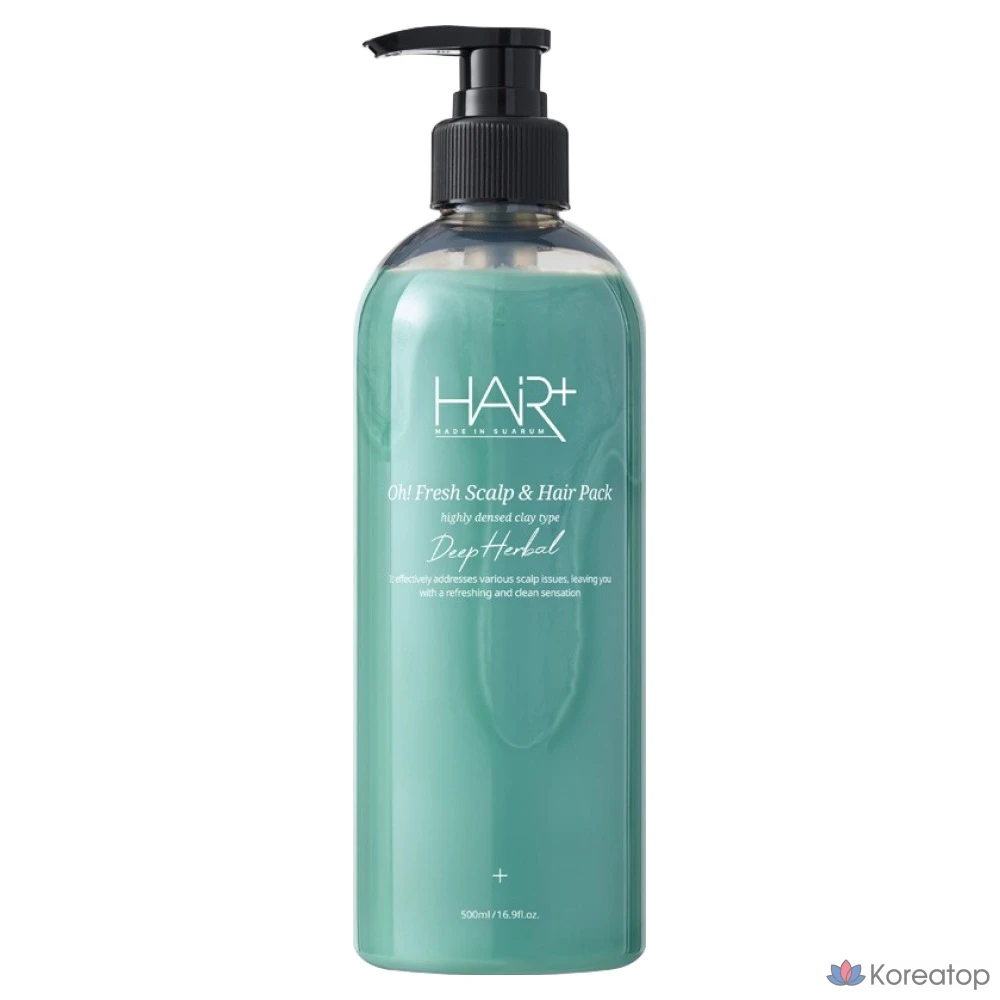 Hair Plus Opresh Deep Herbal Scalp &amp; Hair Pack Fresh Herb Green Scent, 500 мл, 1 шт.