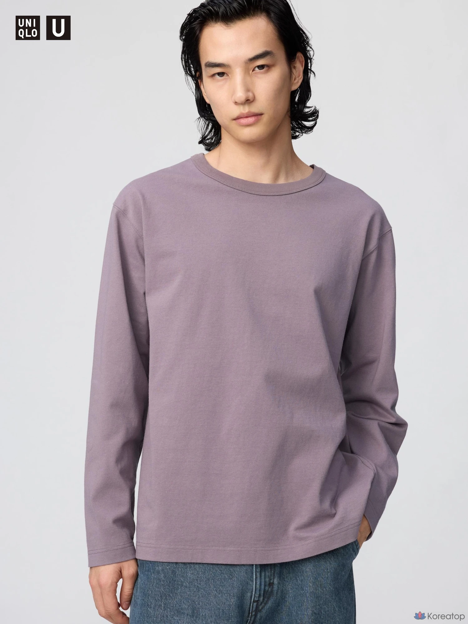 Футболка Uniqlo Wash Cotton Crew Neck T Long Sleeve