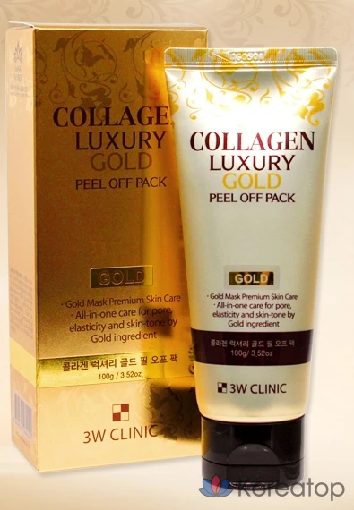 Отшелушивающая маска для лица 3W Clinic Collagen & Luxury Gold Peel-Off Pack 100 г, 1 упаковка, 2 упаковки, фото 2