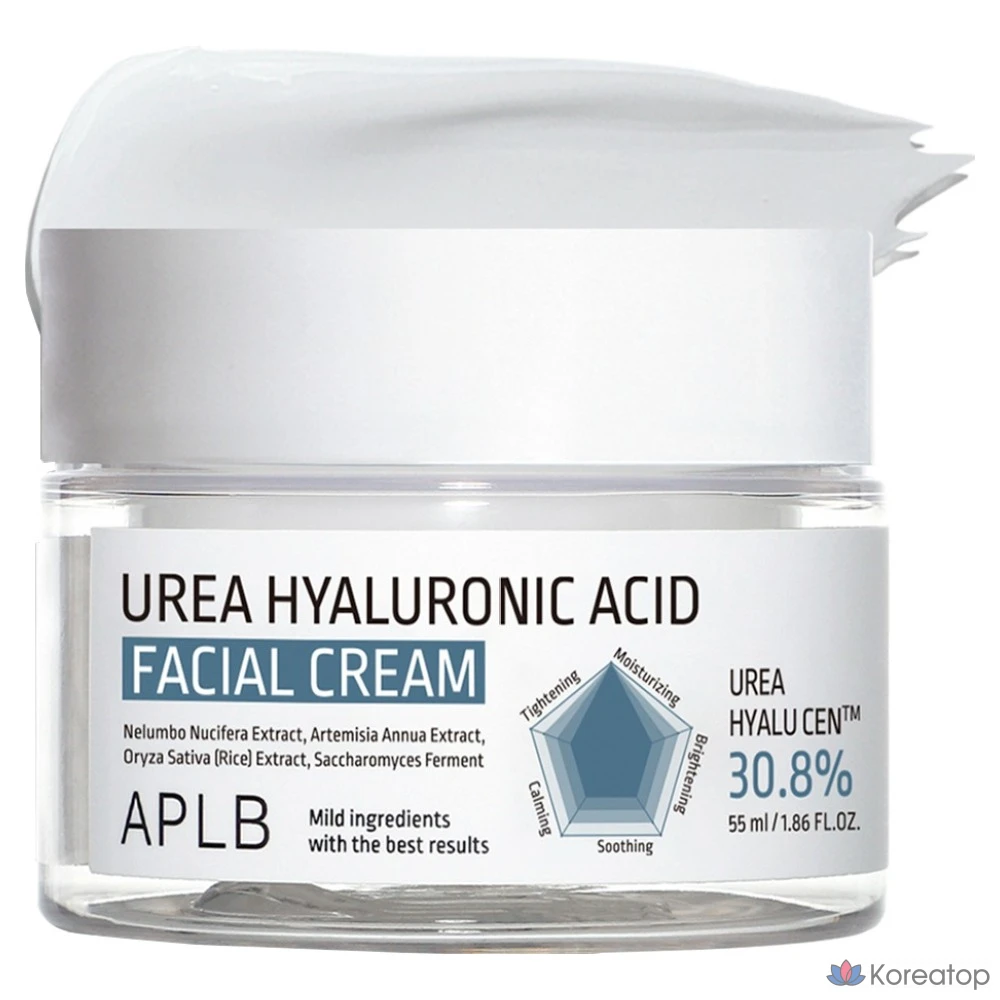 Крем для лица APLB с мочевиной и гиалуроновой кислотой, 55 мл, 1 шт.