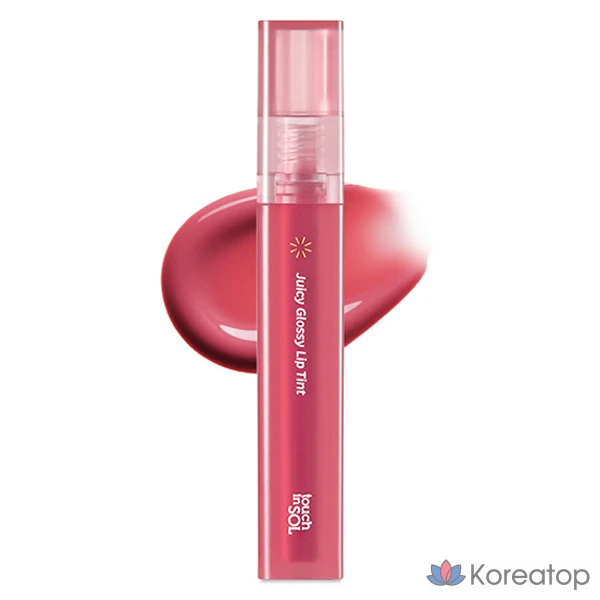 Touch in Sol Vegan Again Juicy Glossy Lip Tint, оттенок Flower Shower, 1 шт., 3,9 г
