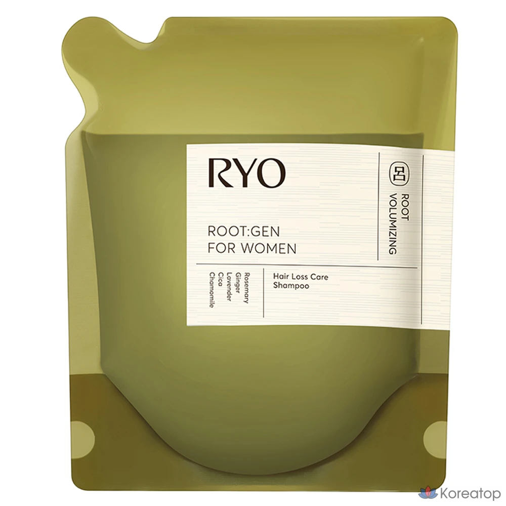 Сменный блок шампуня Ryo Rootzen для лечения выпадения волос у женщин, 400 мл, 1 шт.