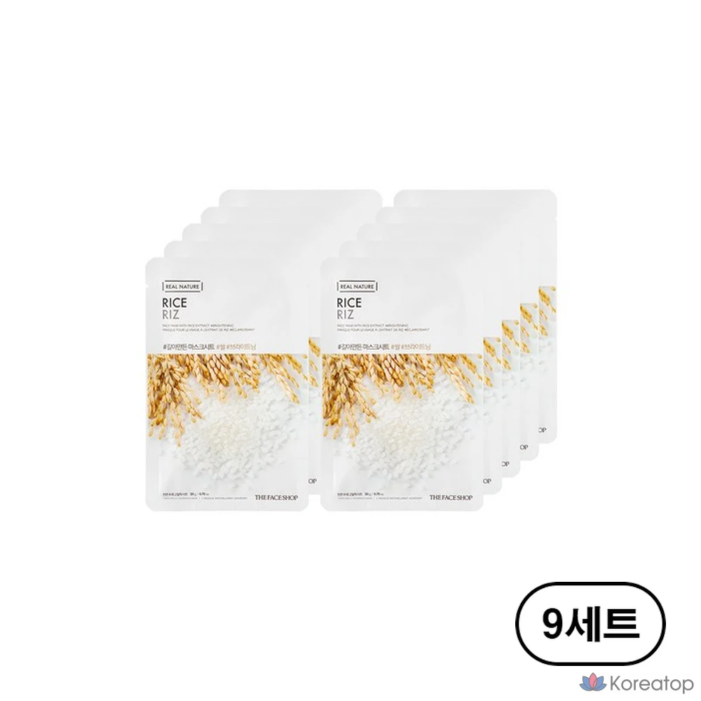 Тканевые маски для лица The Face Shop из молотого риса, 10 штук, 9 комплектов