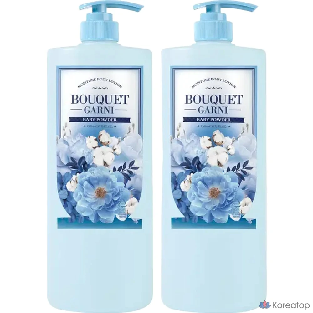 Увлажняющий лосьон для тела Bouquet Garni с детской присыпкой, 1500 мл, 1 упаковка (2 шт.), 1,5 л