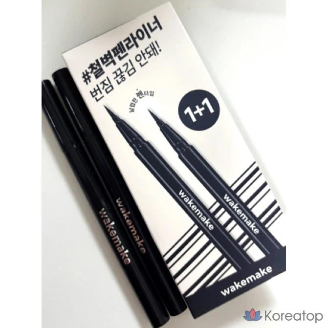 Подводка для глаз WAKEMAKE Iron Wall Pen Eyeliner '01 Black', набор 1+1, 1 шт.