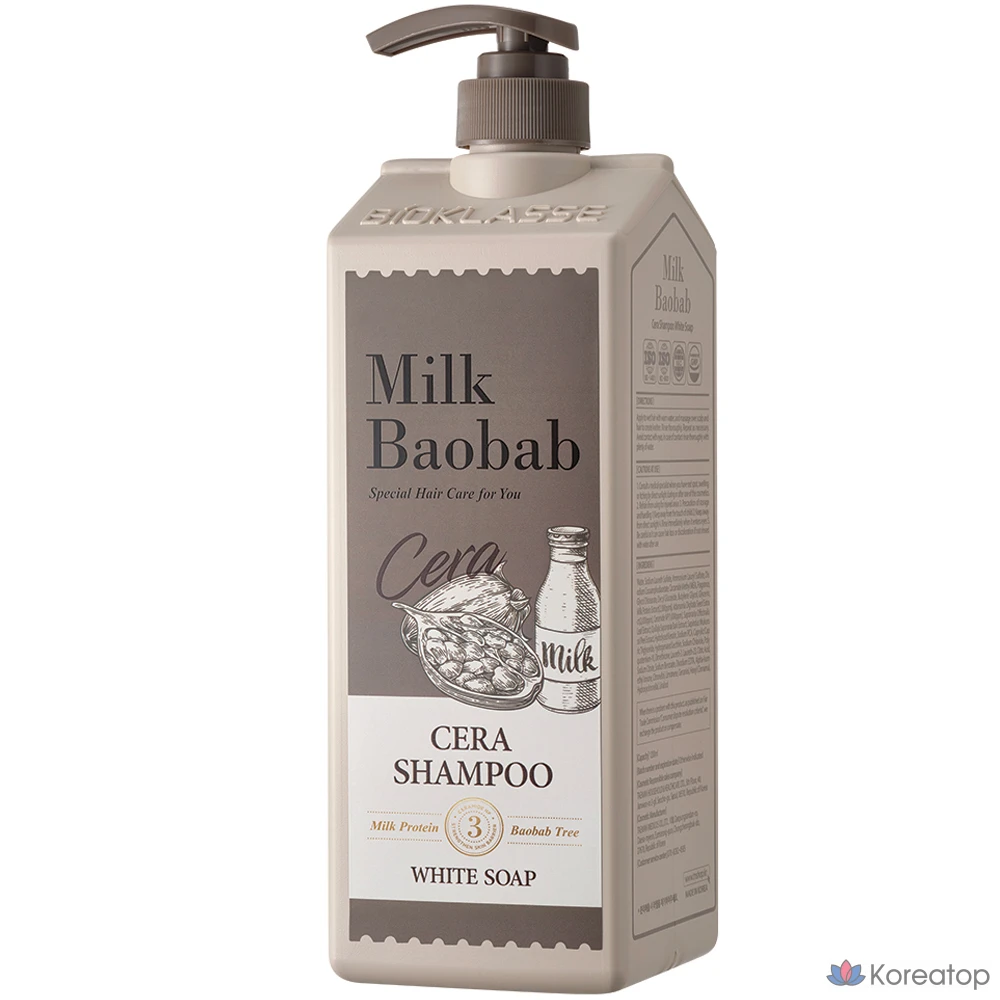 Мыло-шампунь Milk Baobab Sera белого цвета, 1,2 л, 1 шт.