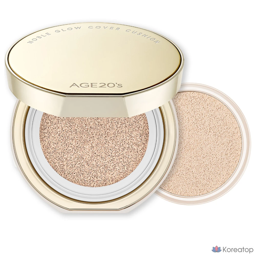 Тональный крем-кушон Noble Glow Cover Cushion Foundation 12 г, сменный блок 12 г, № 21, нейтральный цвет слоновой кости, 1 шт.