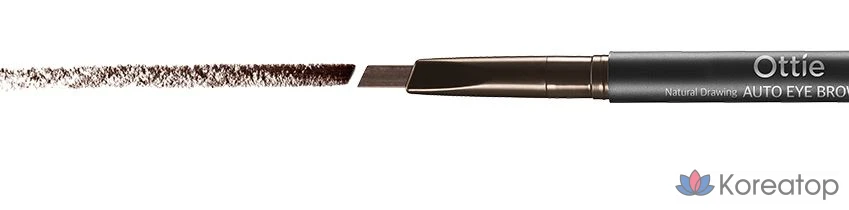 Карандаш для бровей Ottie Natural Drawing, 0,2 г, темно-коричневый, 1 шт., фото 2