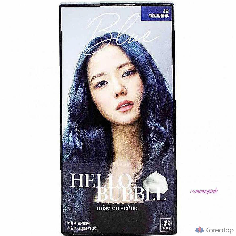 Краска для волос Mise en Scene Whale Deep Blue Dye Hello Bubble Dark Blue 4B, краска для седых волос Def838, 1 шт.