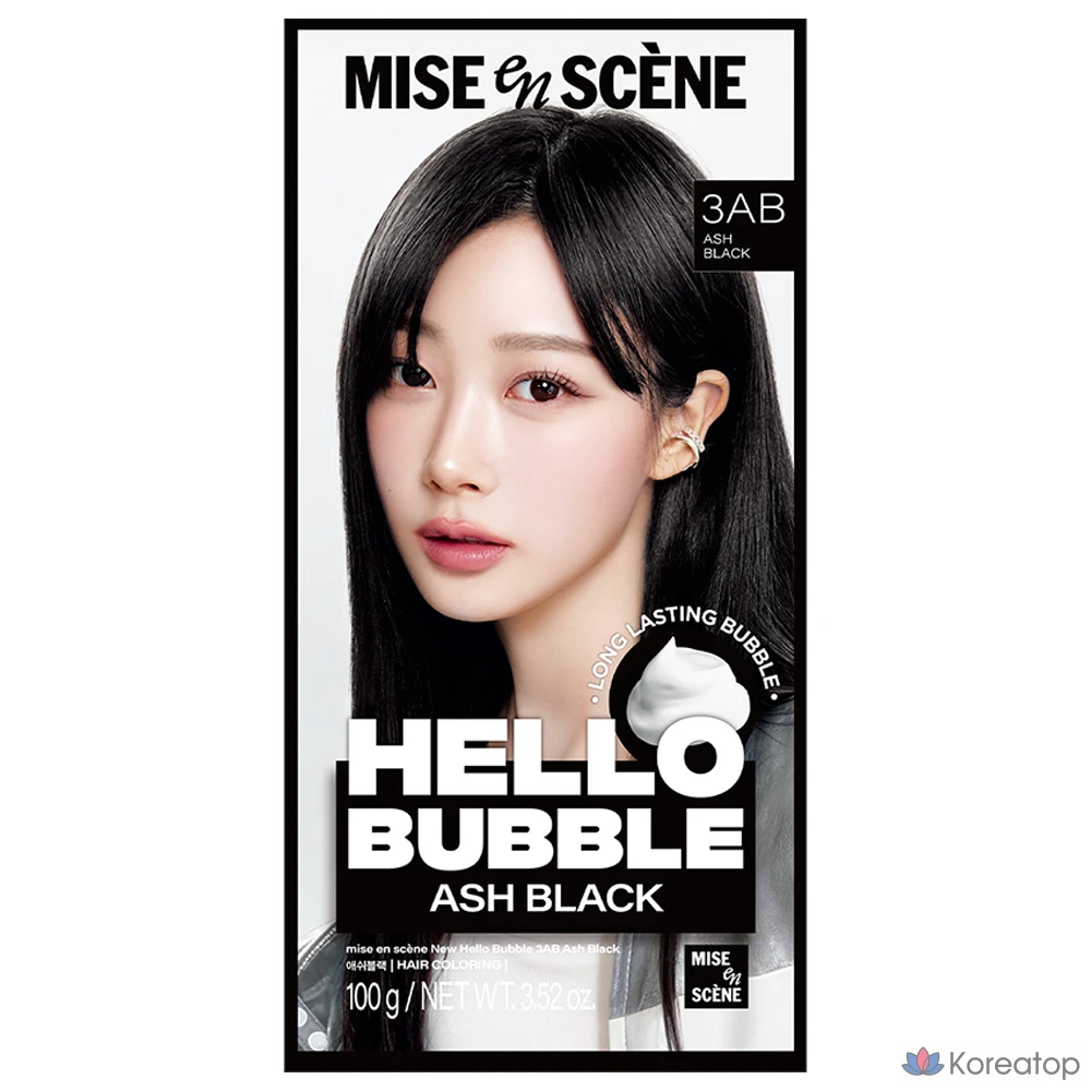 Краска для волос Mise en Scene Hello Bubble, оттенок 3AB пепельно-черный, 1 шт.