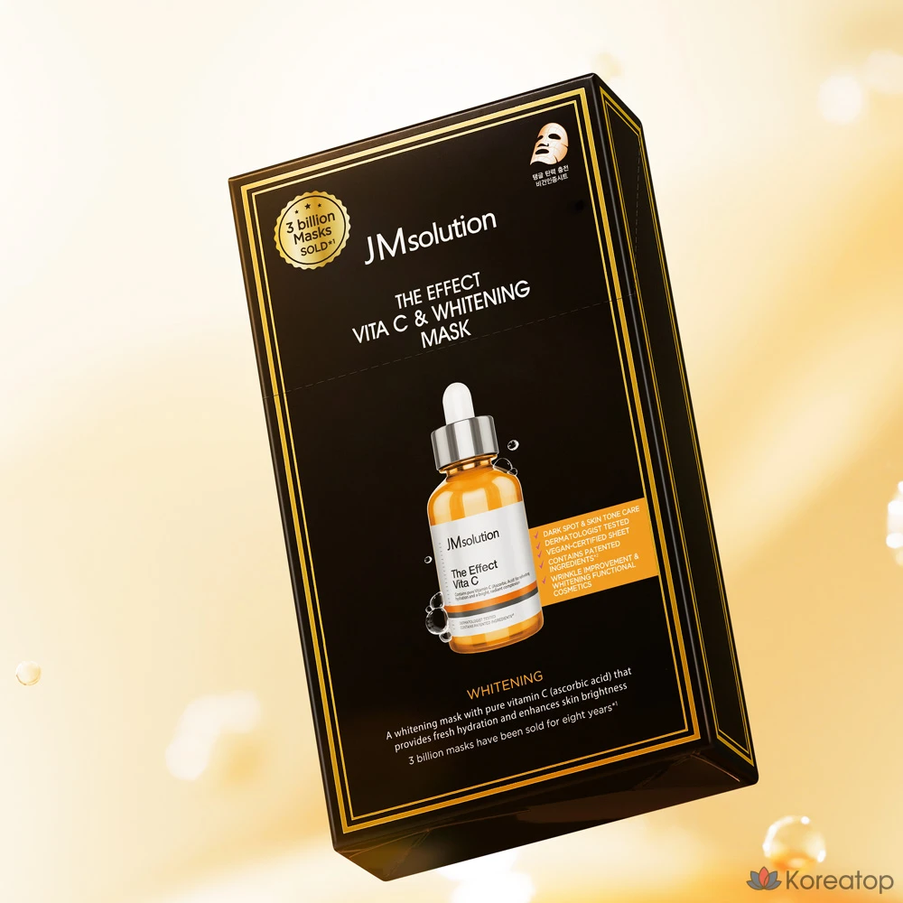 JM Solution The Effect Vita C & Whitening Mask Sheet Pack, Brightening Skin Toner, Bpose Blemishment, 5 Pack, 10 Pack, фото 2