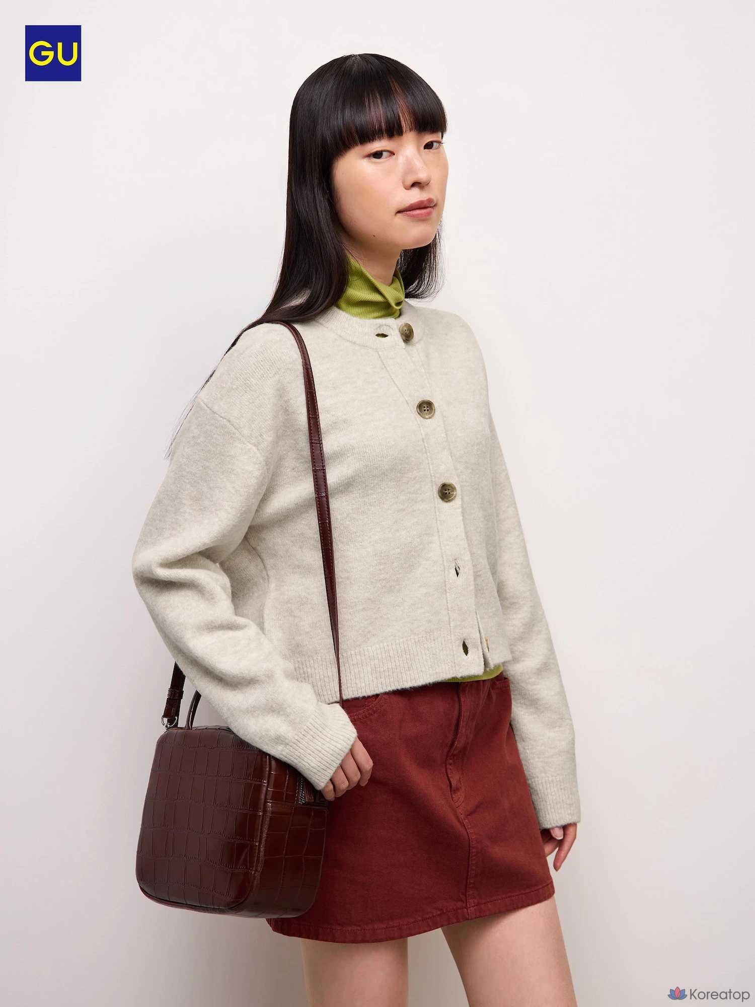 Кардиган Uniqlo Puffy Touch Knit Crew Neck